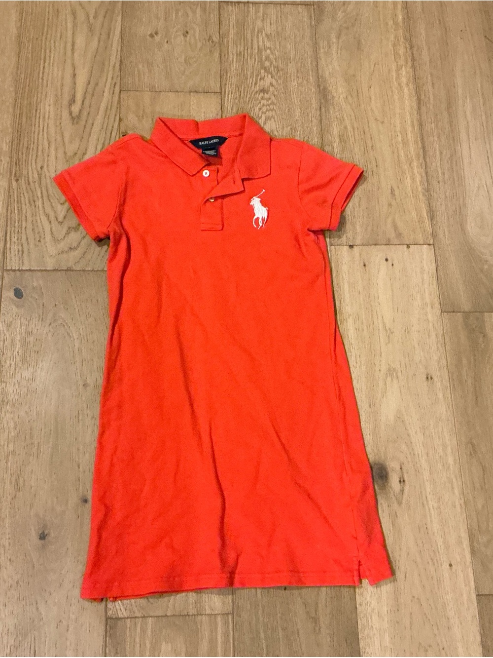 Ralph Lauren Girls' Orange Polo Dress with White Pony
